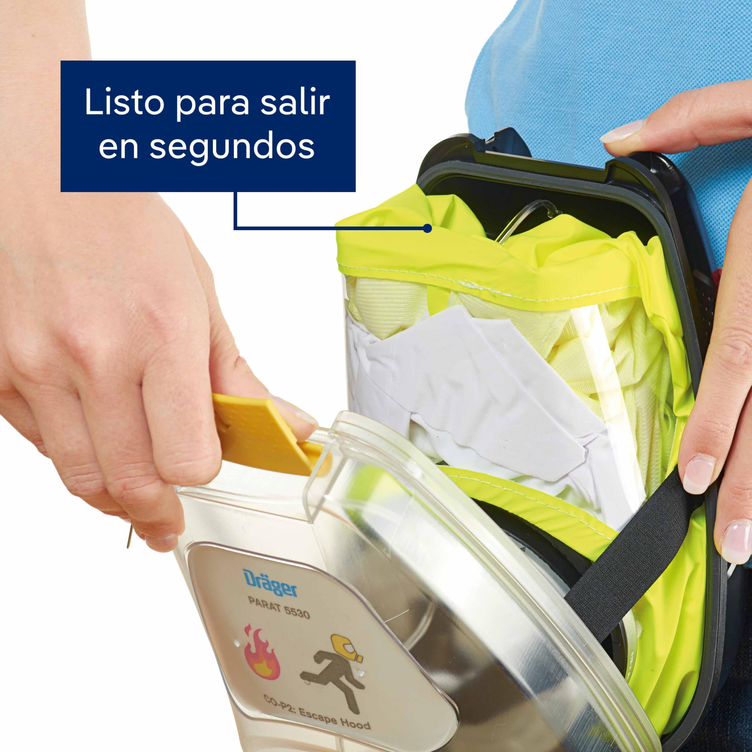 Dräger PARAT 5500 | Máscara respiratoria de Escape con Filtro CO P2 | Protección ergonómica contra Gases de Incendios, vapores y combustión