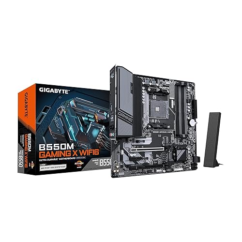 GIGABYTE B550M Gaming X WIFI6 AMD AM4 mATX Motherboard, Supports Ryzen 5000/4000/3000 Series, DDR4, 5+3 Power Phase, 2X M.2, PCIe 4.0, WIFI6, GbE LAN, PCIe EZ-Latch, WiFi EZ-Plug, RGB Fusion