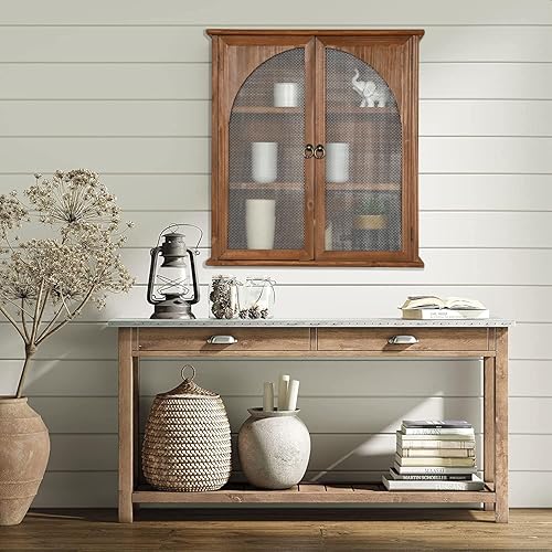 Miniatura 5 de COLLECTIVE HOME - Gabinete de almacenamiento, gabinete organizador de pared de 24 pulgadas, gabinete de baño de madera maciza con puerta arqueada,