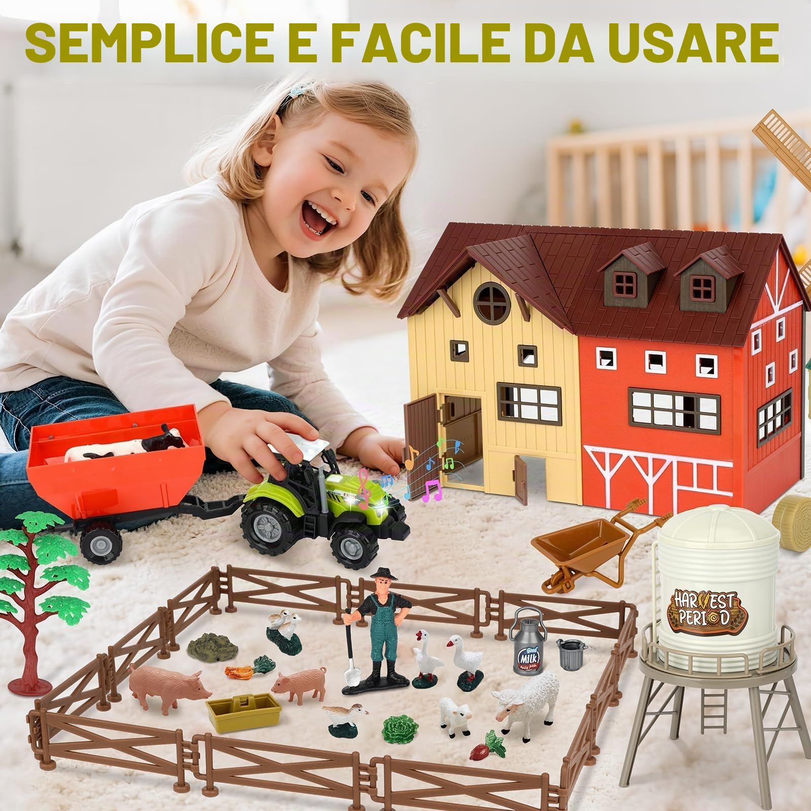 Fattoria Animali Giocattolo Bambini Set per 3 4 5 6 7 Nnni Ragazzi Ragazze