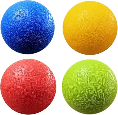Miniatura 4 de AppleRound Bolas de juego Dodgeball de 8.5 pulgadas, paquete de 4 bolas con 1 bomba, tamaño oficial para Dodge Ball, balonmano, campamentos y