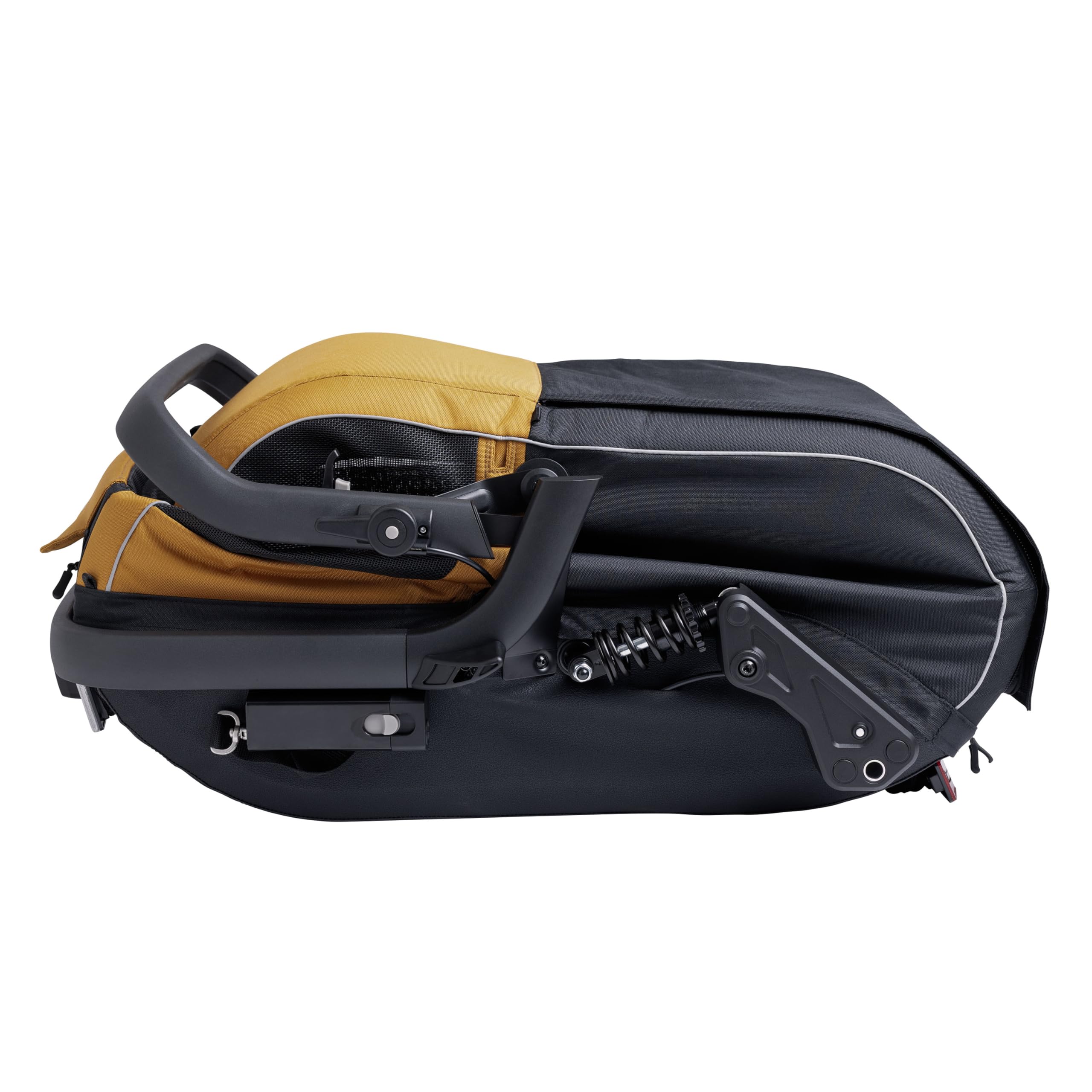 Hamax - Milou S Remorque Vélo Chien 20 kg - Suspension Réglable 3 Positions - Pliable - Frein de Stationnement - Jaune et Noir