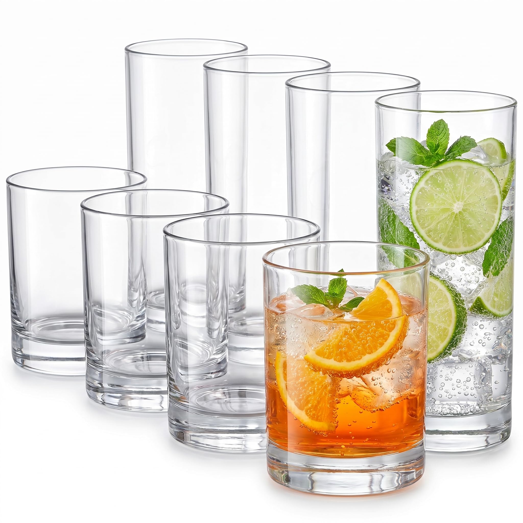 Amazon.com | Plastic Drinking Glasses Set of 8, 14oz Rocks & 20oz Water Cups,  Unbreakable Plastic Glasses Drinkware, Clear Kitchen Tumblers for Home &  Outdoors, Reusable , BPA-Free, Top-Rack Dishwasher Safe: Tumblers