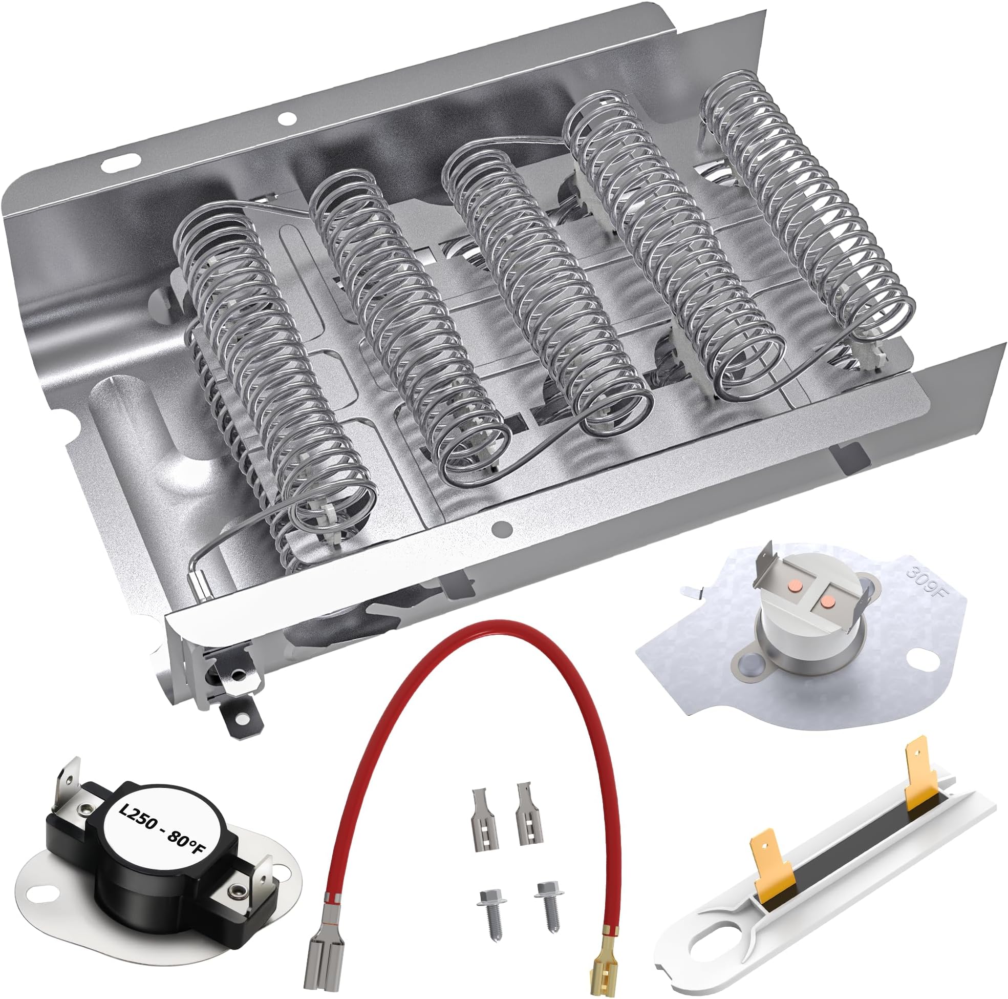2026 HEATING PLATE UPGRADE 3403585 Dryer Heating Element 279838 For Whirlpool Maytag Dryer Heating Element Parts Include 279816 Thermostat and Thermal Fuse 3392519 Dryer Thermal Fuse By Romalon