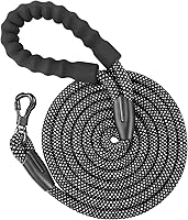 Vista 29 de NTR Correa de 100 pies para perros de raza grande, correa larga con gancho giratorio con bloqueo, mango acolchado e hilo altamente reflectante