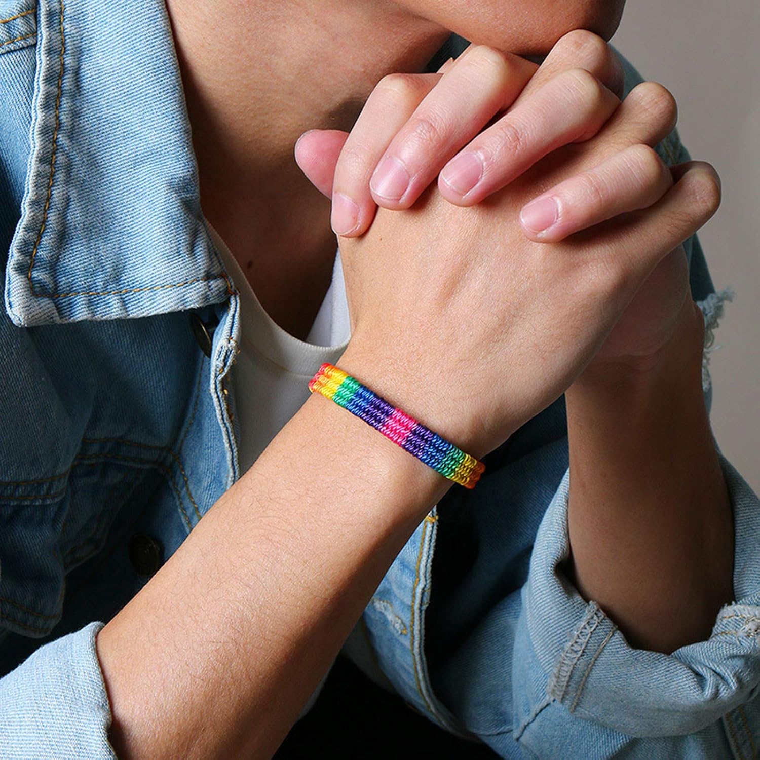 Nanafast Rainbow LGBT Pride Bracelet Handmade Braided Friendship String Bracelet for Gay & Lesbian LGBTQ Wristband Adjustable Size - Image 6