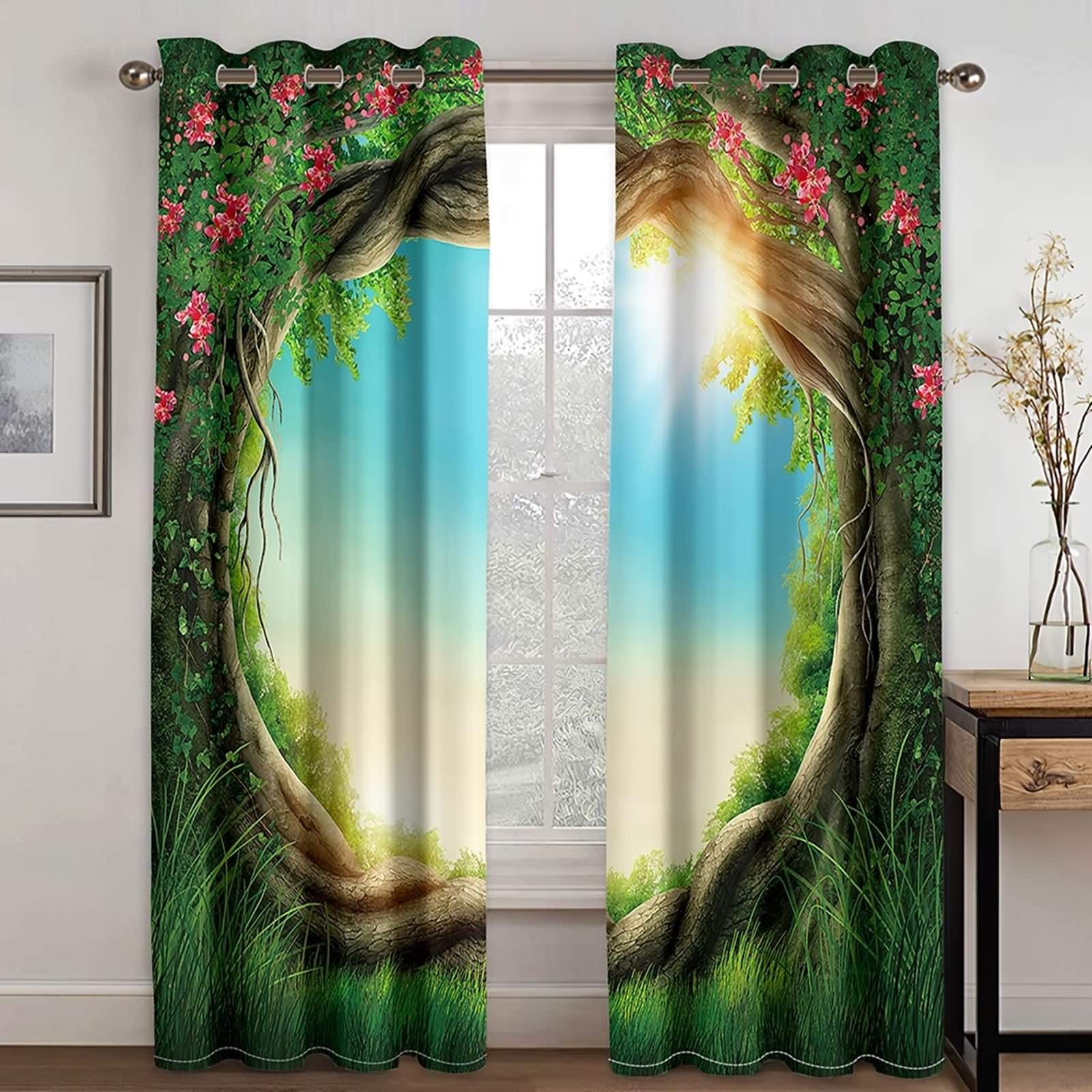 Rideaux occultants paysage 264x244cm pour isolation et nuit noire