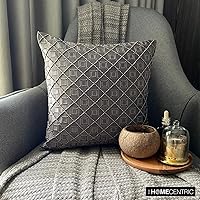Vista 87 de The HomeCentric Funda de almohada, fundas marrones, fundas de almohada geométricas japonesas ópticas, fundas de almohada de 24 x 24 pulgadas, fundas