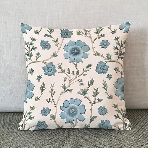 Miniatura 2 de Mughal Flower in Monsoon - Fundas de almohada chinoiserie, funda de almohada asiática, funda de cojín azul, 18 x 18 pulgadas, funda de almohada