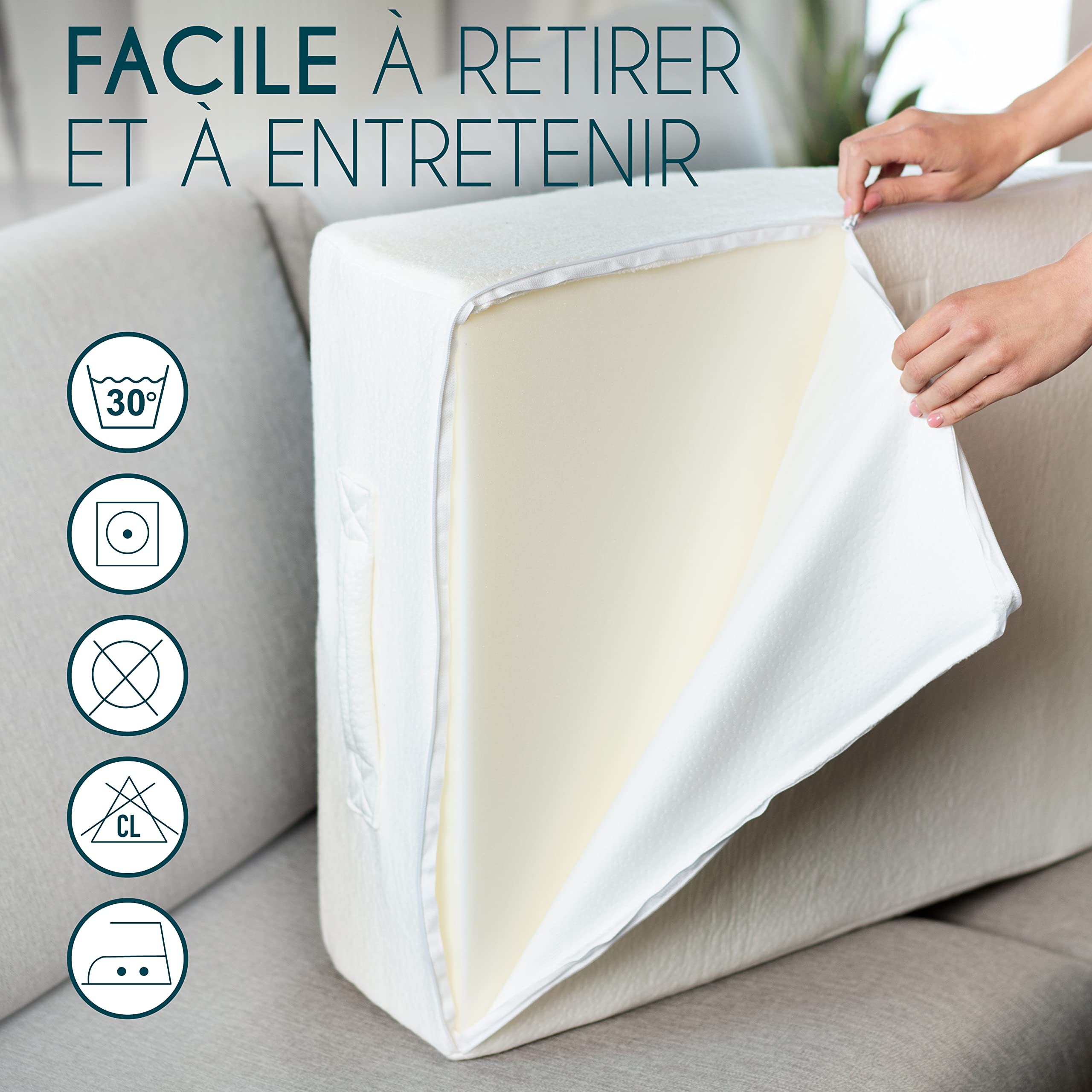 Dreamzie Coussin Élévateur de Jambes Coussin Thérapeutique Repose Jambe Mémoire de Forme - Douleur de Dos, Genoux, Post Opératoire, Jambe Lourde, Circulation - Respirant Lavable Hypoallergénique