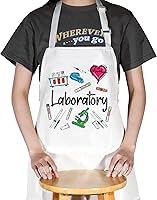 Vista 3 de BWWKTOP Delantal de técnico de laboratorio con bolsillos, delantal de laboratorio de ciencia, semana de laboratorio, regalos de tecnología