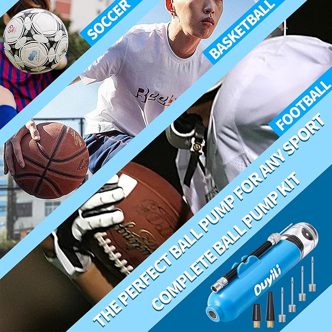 Kit de inflador manual para pelotas deportivas miniatura 2
