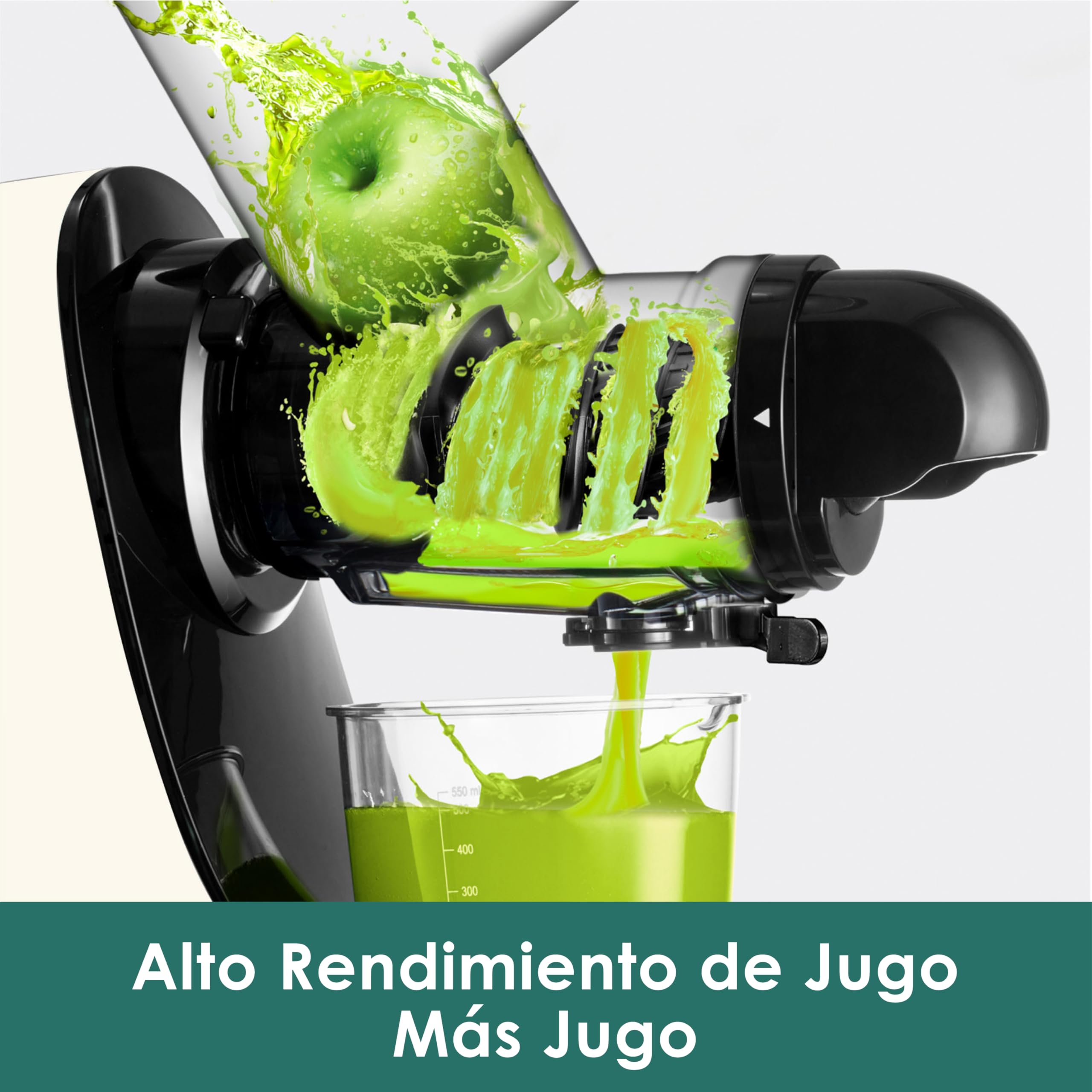 Fretta Licuadora prensado en frío,Extractor de zumos y verduras,Cold press slow juicer machine,Motor Silencioso y Función Inversa, fácil de limpiar,Recetas de jugos de regalo (Blanco)