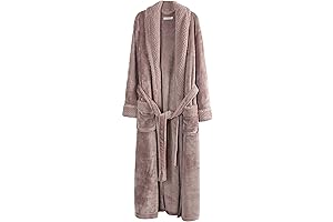 Plush Soft Warm Fleece Bathrobe for Women, Comfy Women's Robe (RH1591)