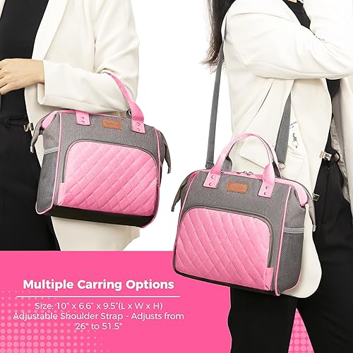 Miniatura 6 de Bolsa de almuerzo para mujeres aisladas lonchera para mujeres y adultos, bolsa grande a prueba de fugas para el almuerzo para mujeres con correa