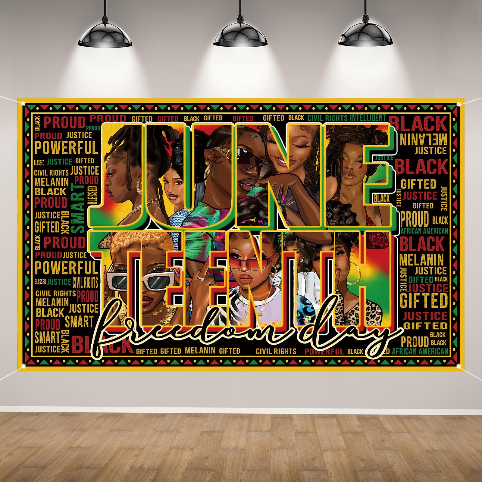 Juneteenth Backdrop for Photography Happy Juneteenth Banner African American 19th June 1865 Juneteenth Decorations and Supplies for Home Party