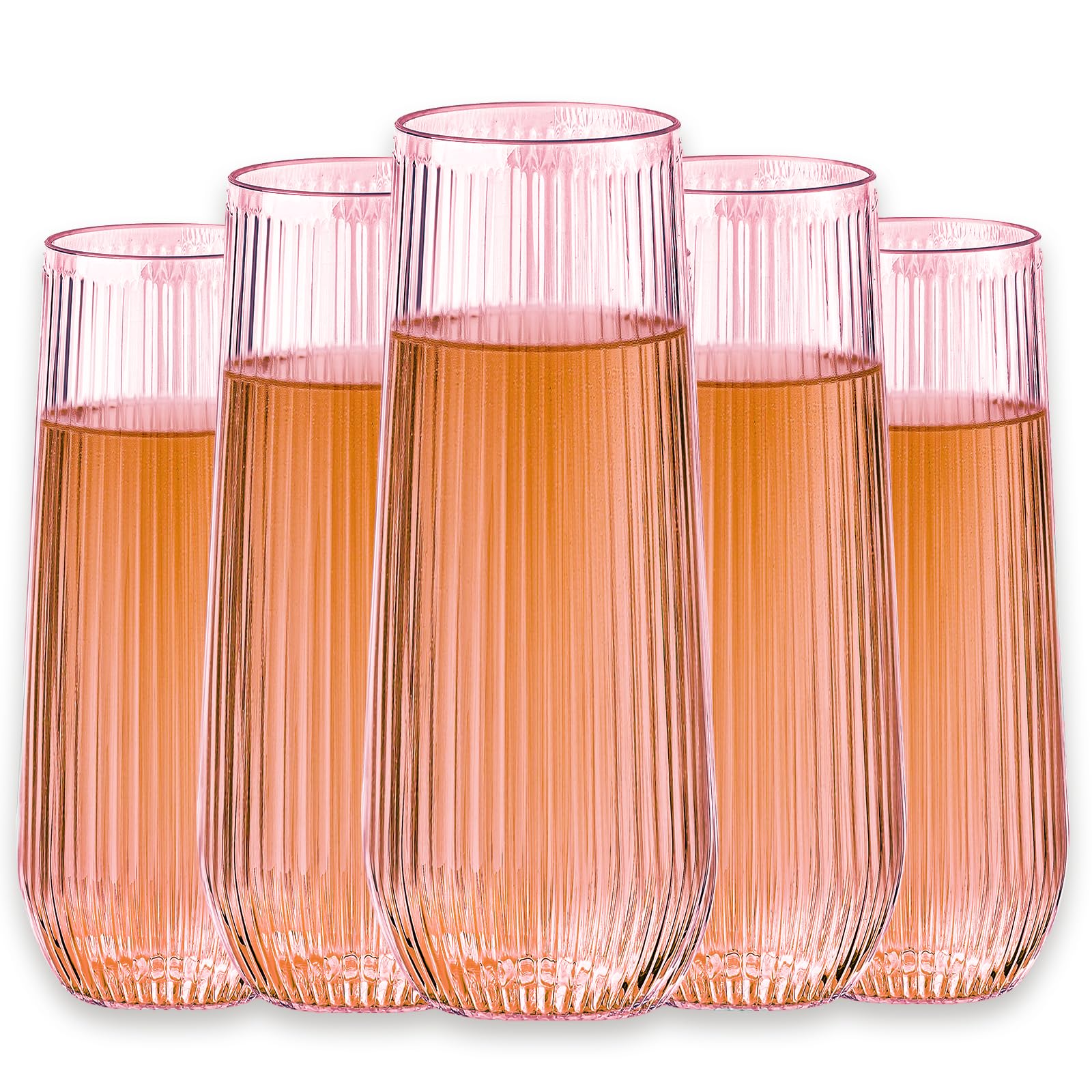 Photo 1 of Lueumxc 48 Pack Plastic Champagne Flutes, 9 Oz, Gold Rim