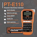 Brother PTE110 Entry Level Industrial Handheld Labeling Tool Kit - Up to 12mm Labels, Orange