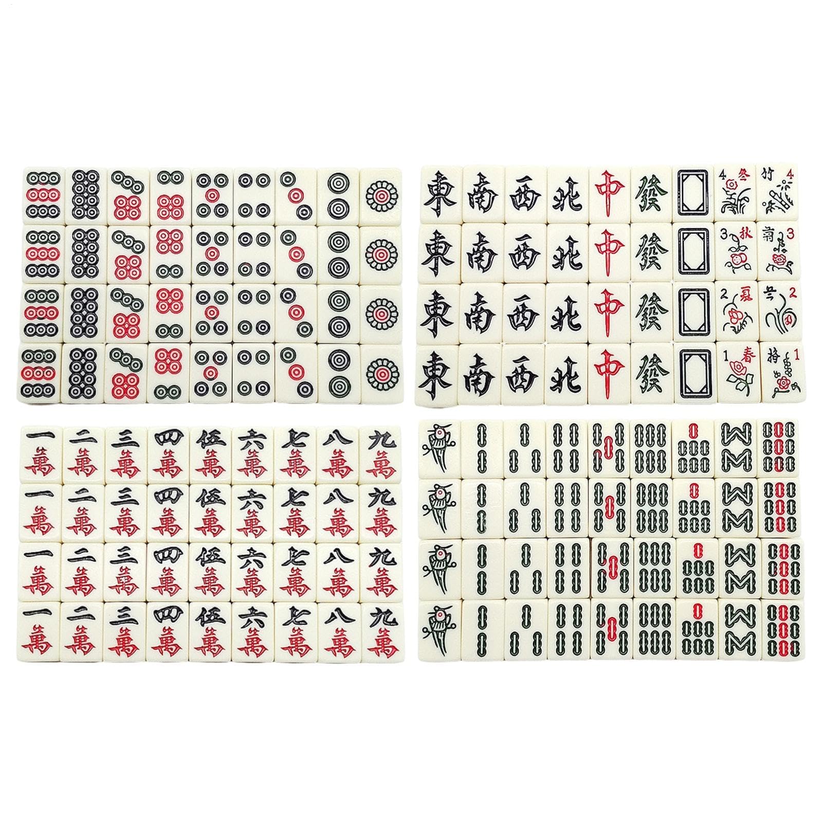 Générique Ensemble de Jeu de Mahjong Chinois Traditionnel Ensemble de Mahjong de Voyage avec étui de Transport pour Les Voyages à la Maison et Les fêtes d'anniversaire