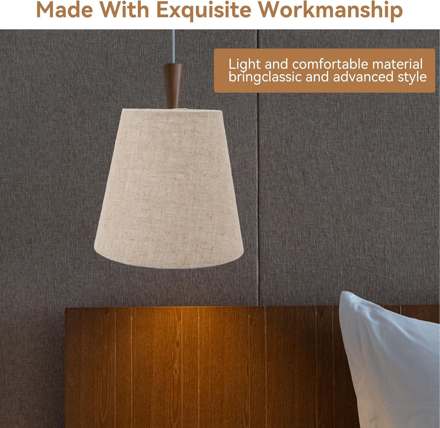 Set of 6 Fabric Linen Lamp Shades, Small Lampshade Floor Lamp Shade Replacement Clip on Lampshade for Chandeliers Table Lamps