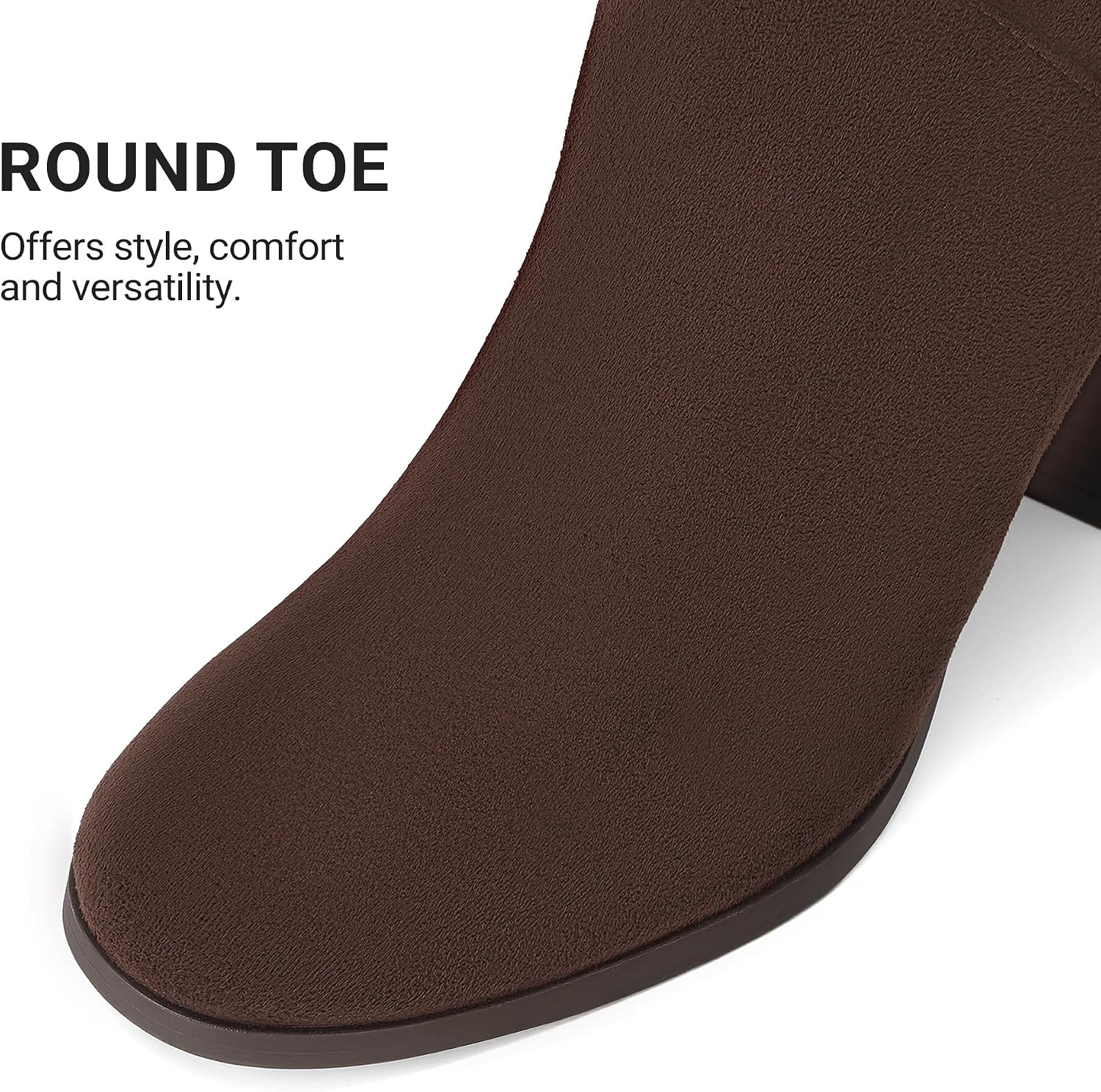 DREAM PAIRS Women Suede Knee High Boots Chunky Block Heel Fashion Fall Boot Round Toe Side Zipper