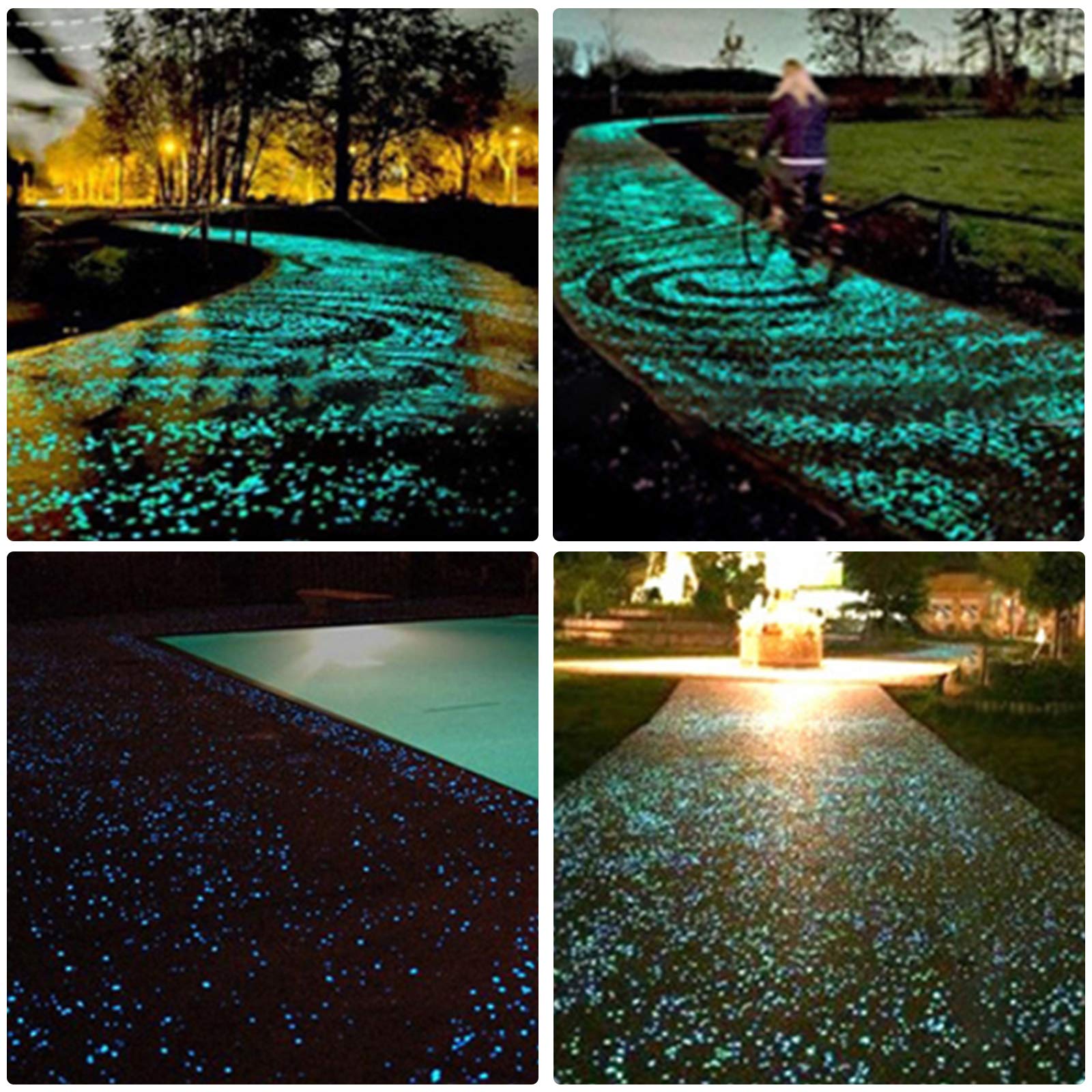 Herefun Pietre Luminosi, 300g Pietra Luminosa Giardino, Ciottoli Luminosi Fluorescente, Ciottoli Fluorescenti Incandescente Blu Decorazione per Acquario, Vialetto, Decorazioni all'Aria Aperta (Blu)