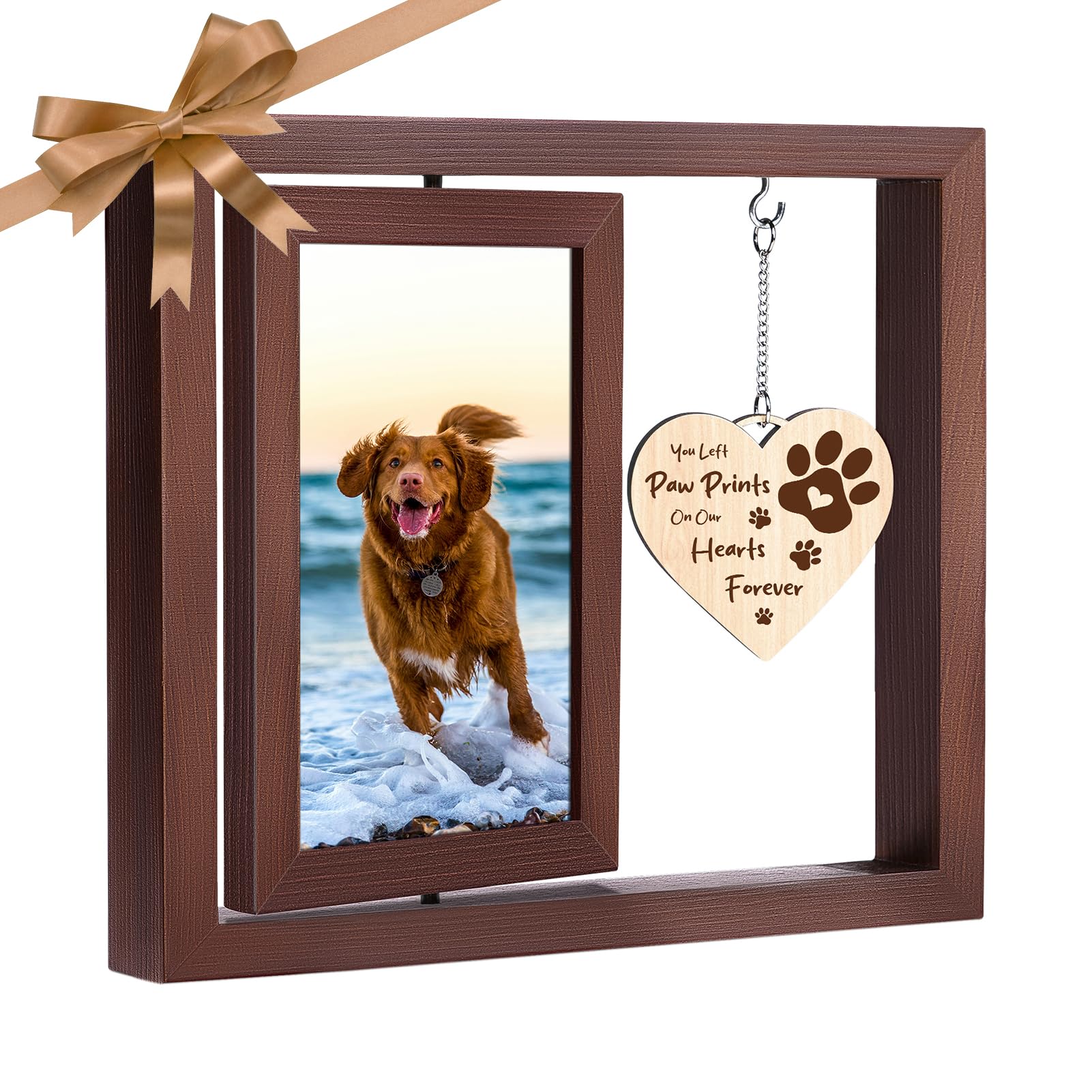 犬と猫 メモリアルギフト 足跡プリント お悔やみ 写真フレーム ペットの損失に - You were My Favorite Hello and My Hardest Goodbye - 4x6インチの写真用 HEWBE やる気を起こさせる犬と猫 メモリアルギフト \u2013 足跡プリント