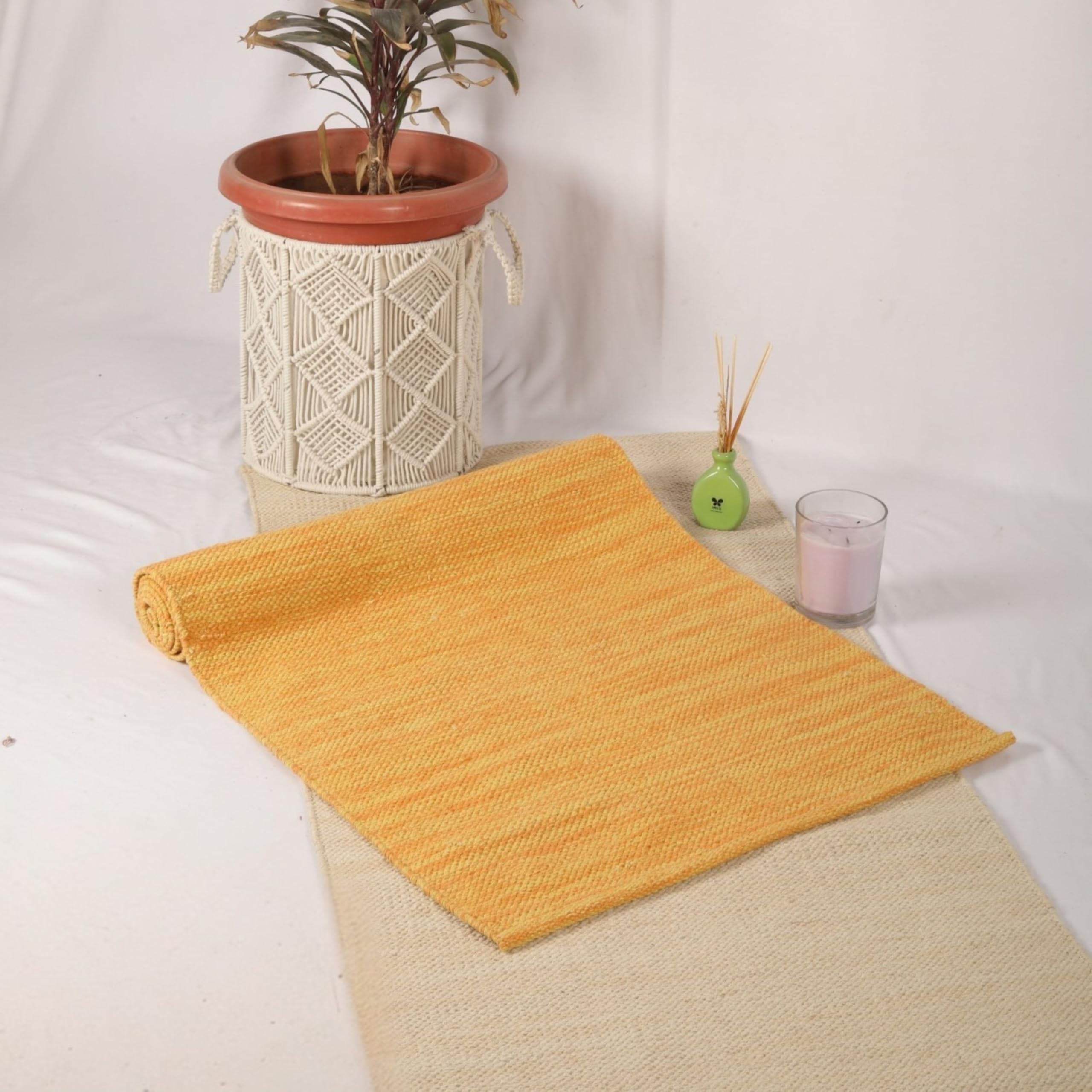 Trade Star Highly Absorbent Reversible Yoga Rug Tie Dye Yoga Mat for Exercise Travel Mat for Indoor/Outdoor Use Handloomed Meditation Mat Organic