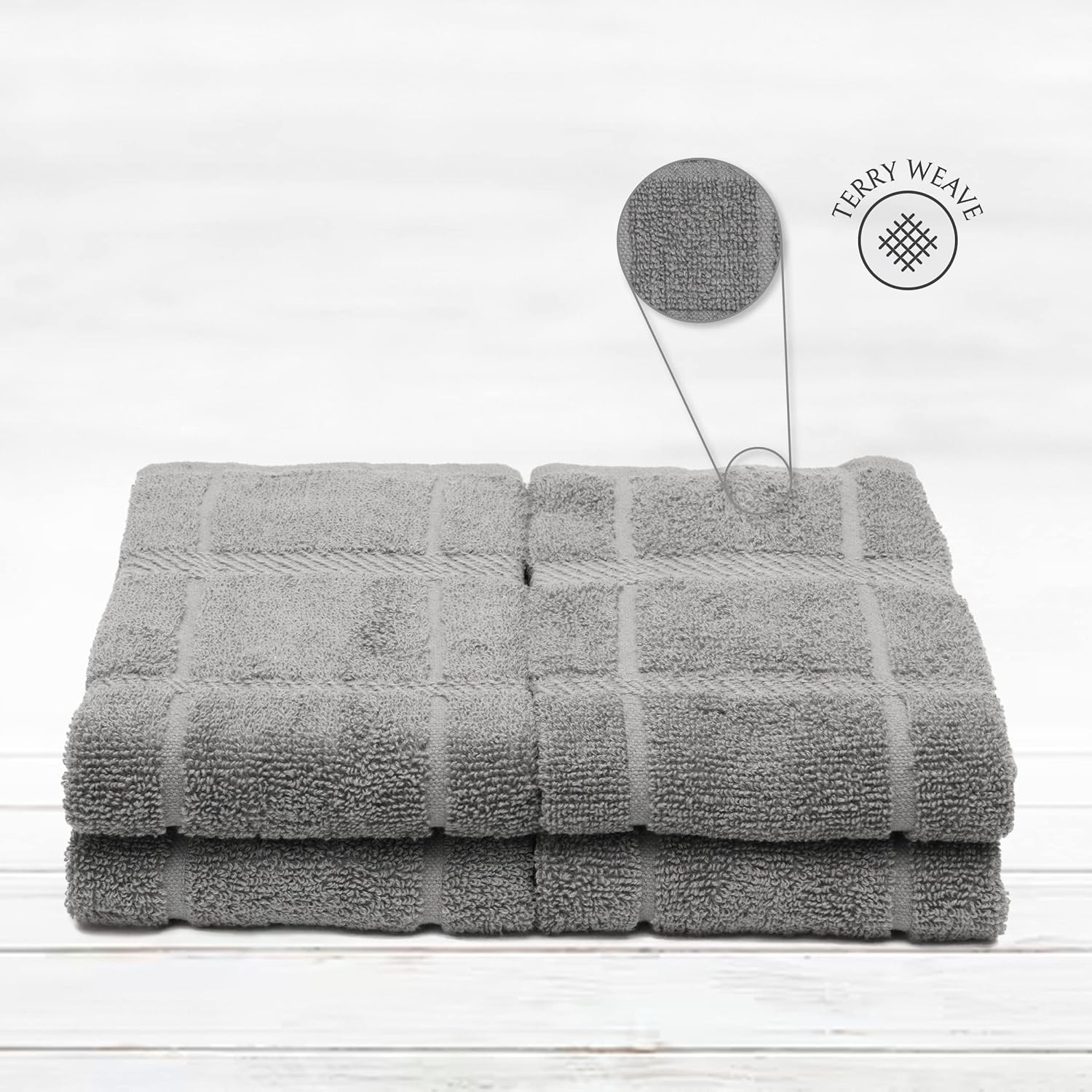 100% Cotton Terry Dish Towels, 4 Pack Plain, 16 x26 Inches, Super Soft and Absorbent Kitchen Towels, Perfect for Kitchen Cleaning and Dish Washing | Light Gray - Image 3