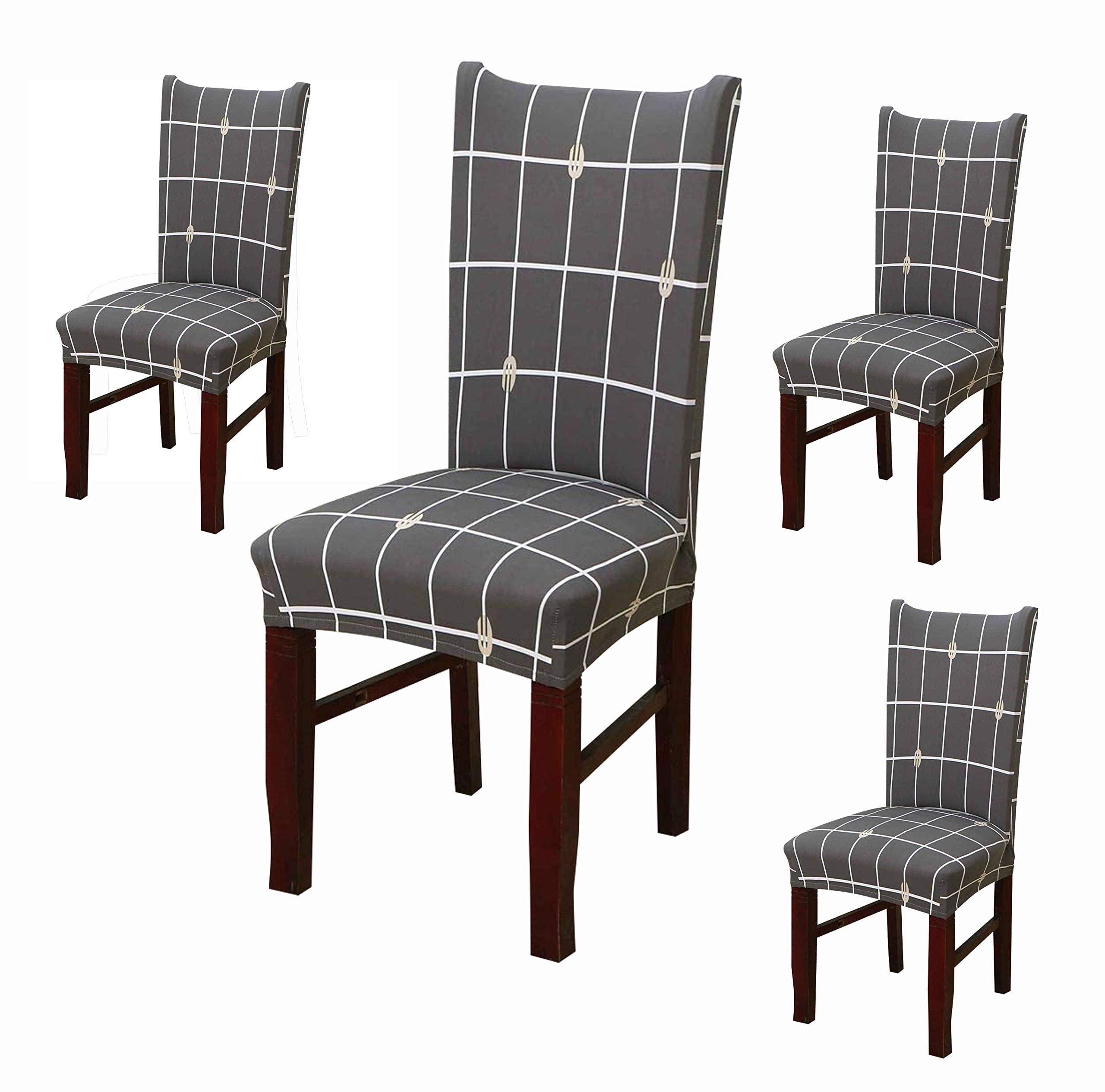 Quirk Elastic Chair Covers - Black & Brown Motif (Pack of 6) -21