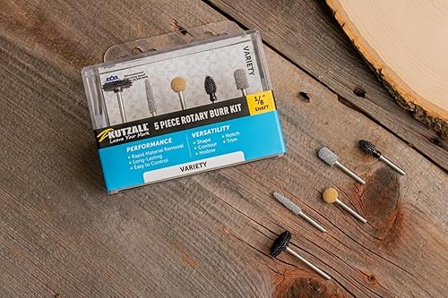 Vista 10 de Kutzall Kit de 4 fresas rotativas – eje de 1⁄8 pulgadas, muy grueso, brocas de tallado de madera para Dremel, Foredom, Ryobi, DeWalt, Milwaukee