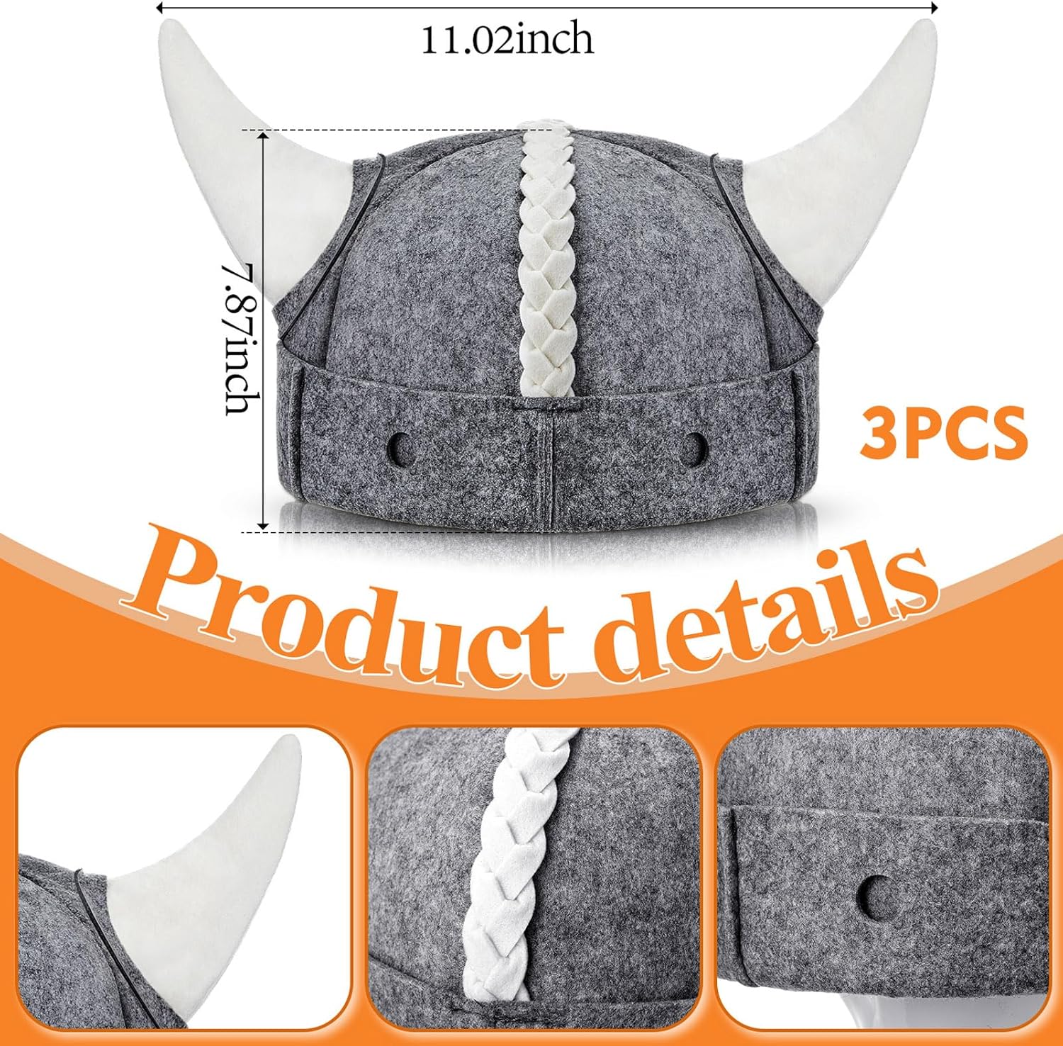 JaGely 3 Pcs Sauna Hat Viking Russian Banya Wool Sauna Cap for Women Men Finnish Ukraine Bath Accessories Gray and White