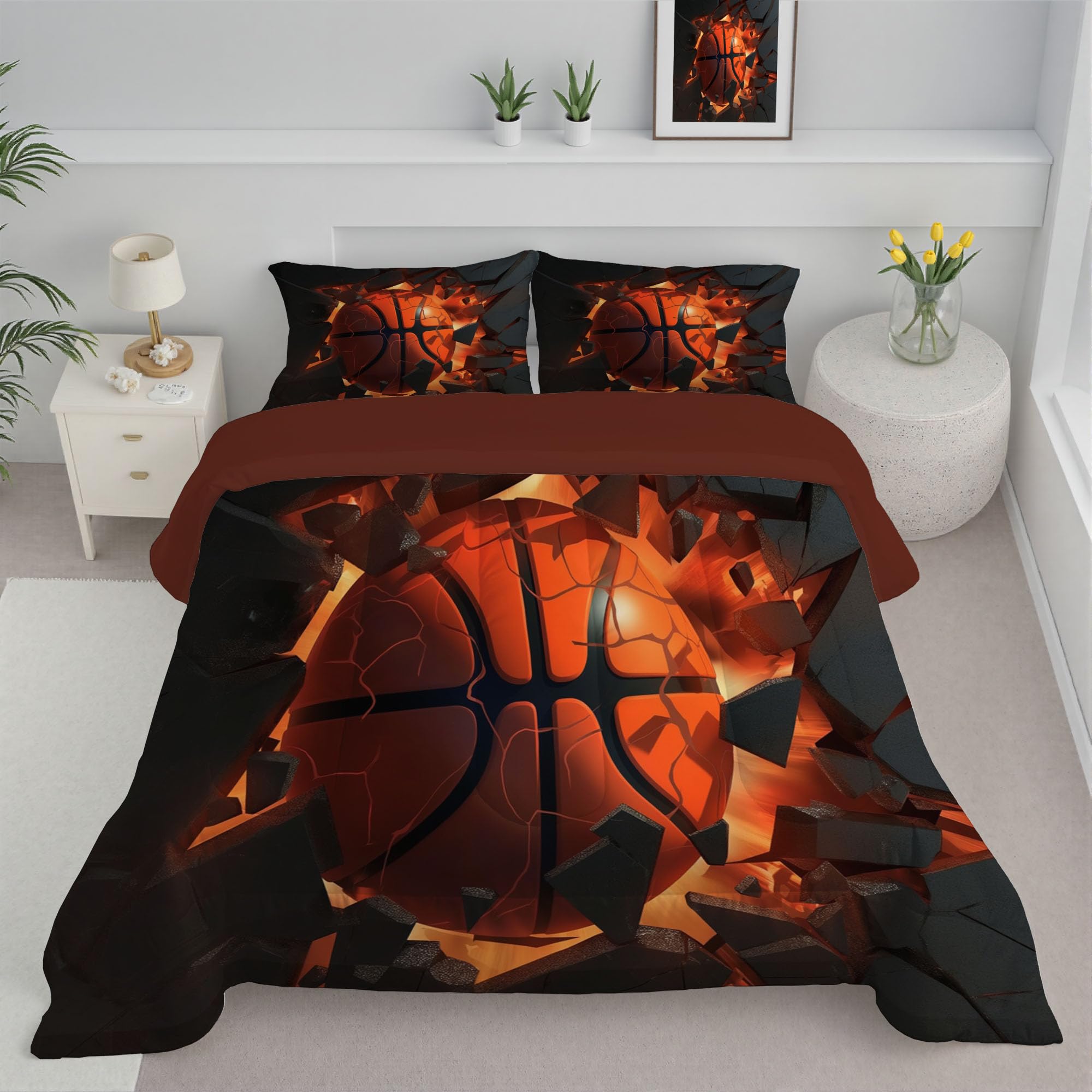 Couette 4 saisons motif basket 3D pour réchauffer les nuits des ados et sportifs