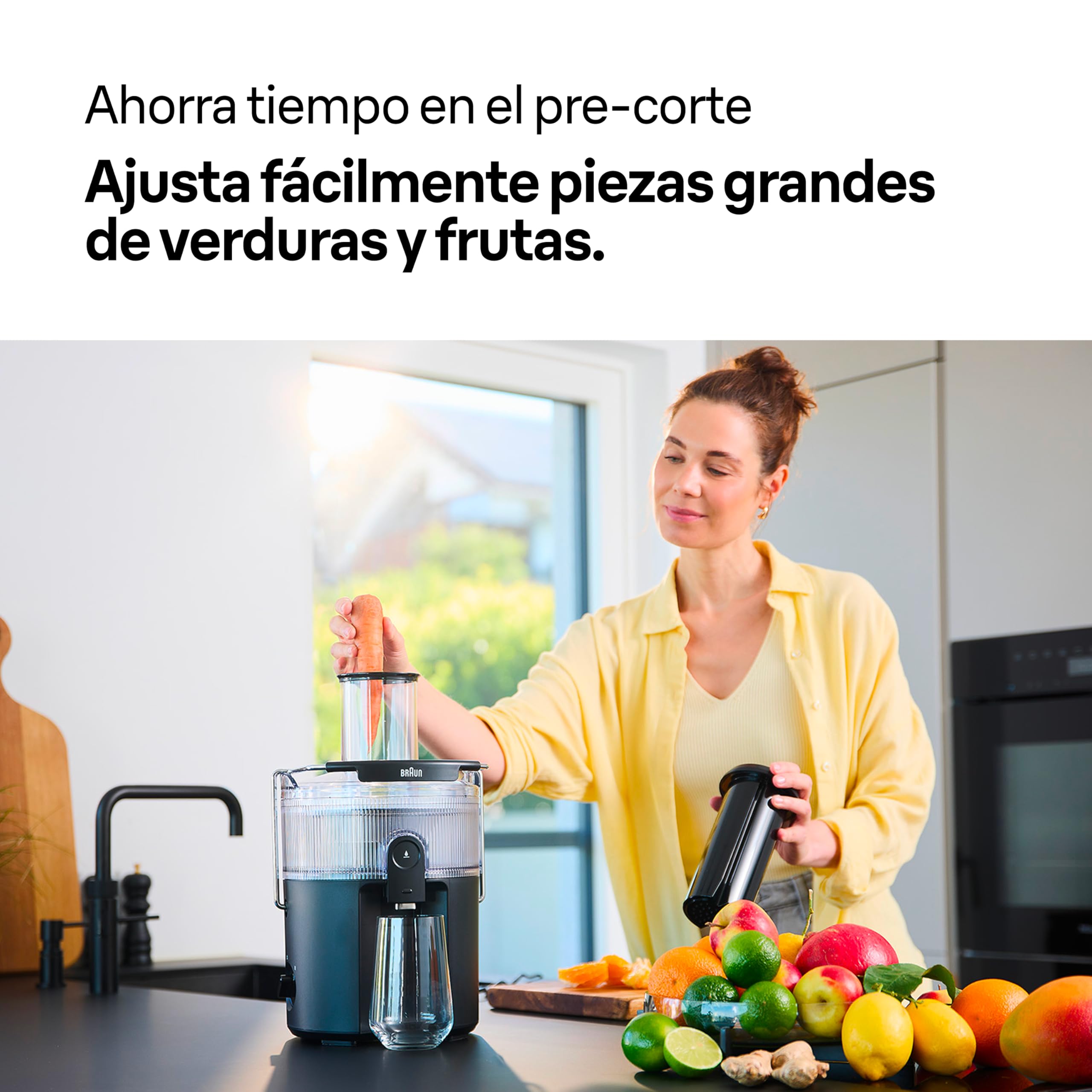 Braun MultiJuice 5 SJ5000, Licuadora Extractor con Tecnología ColdXtract, Boquilla de 75 mm, Recipiente de 1,5 l, Antigoteo, Sistema de Seguridad Cuádruple, Filtro de Acero Inoxidable, 800 W, Negro