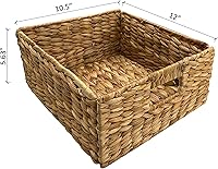 Vista 14 de Hampton Meadows - Armario de almacenamiento de mesa esquinera de 3 niveles en X con 3 cestas de mimbre, nogal