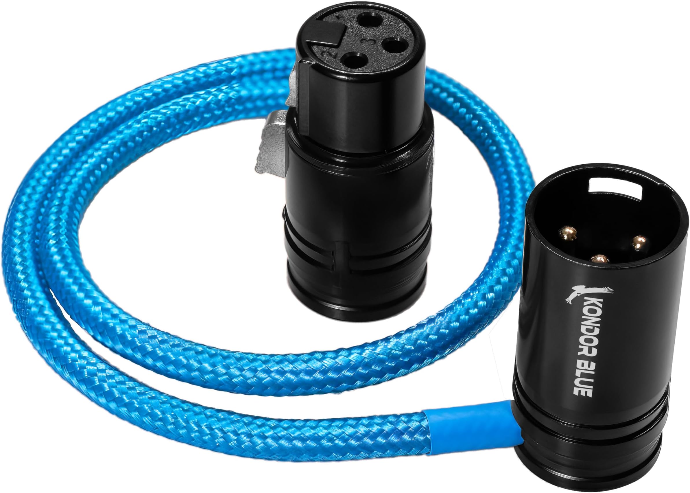 16” Straight Low Profile Right Angle XLR Cable | Cameras, Microphones, Studio Audio, & Lightweight with Adjustable Angle | Blue