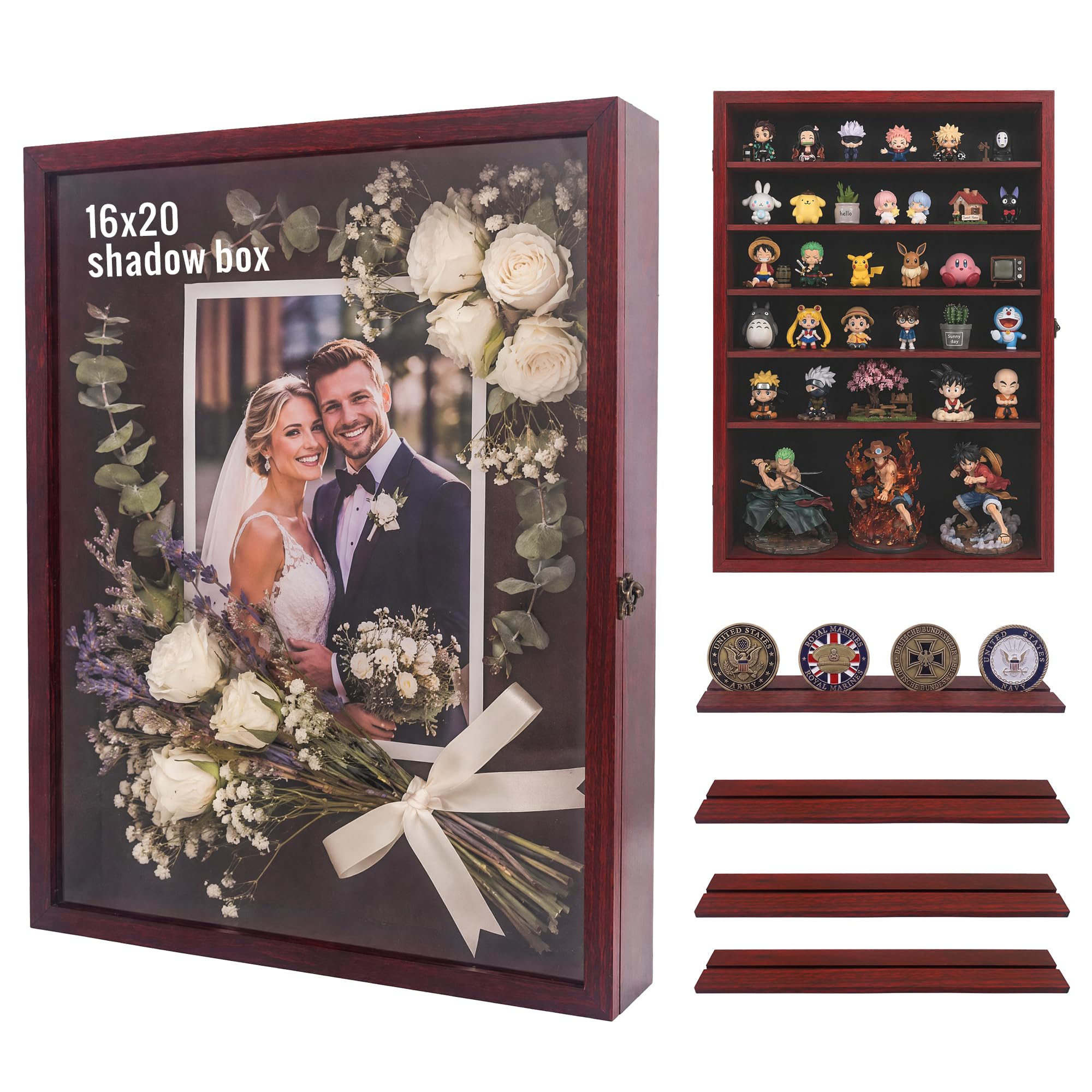 GMFrames 16x20 Wooden Shadow Box in cherry