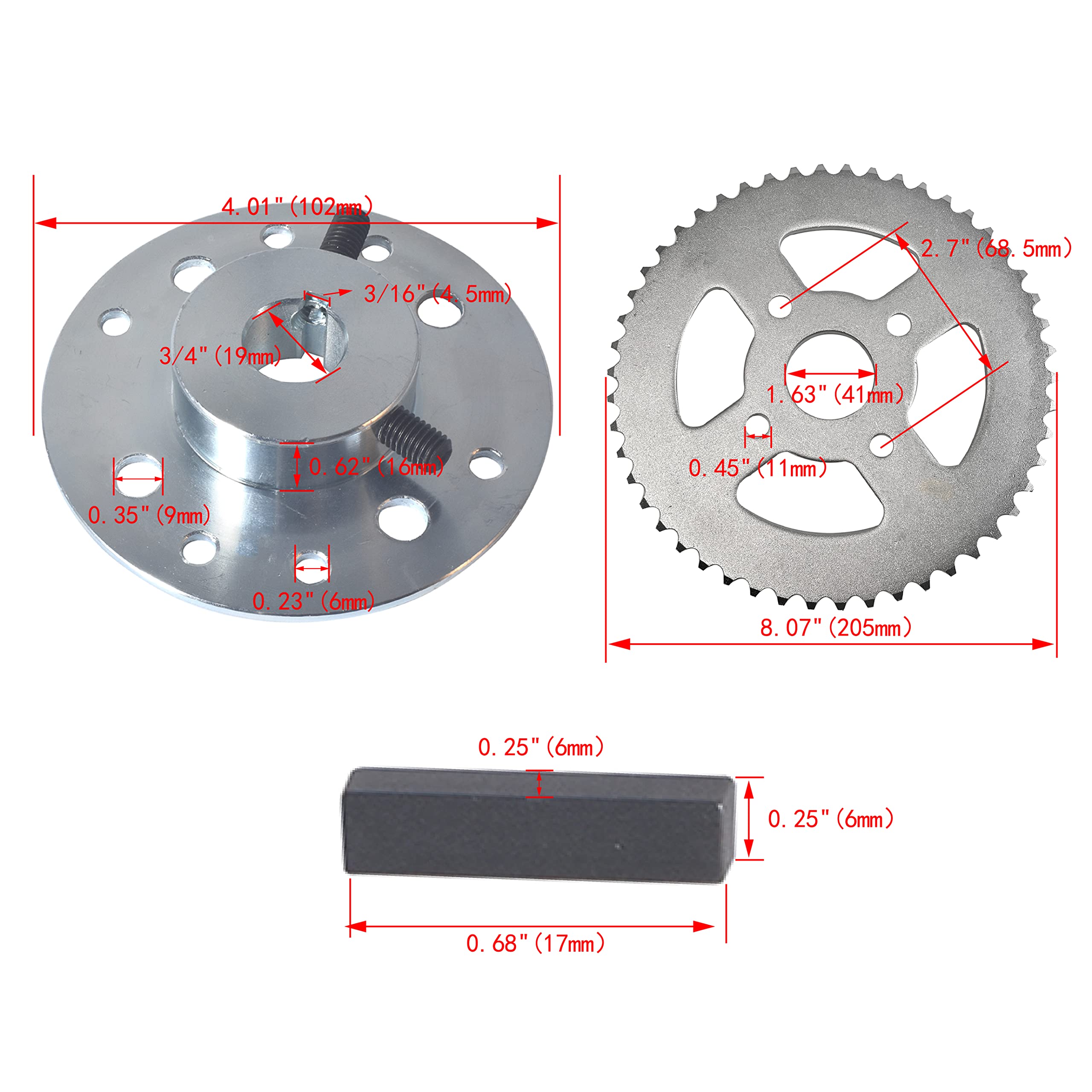 CPVNQMDG Steel Go Kart Sprocket Hub for 3/4