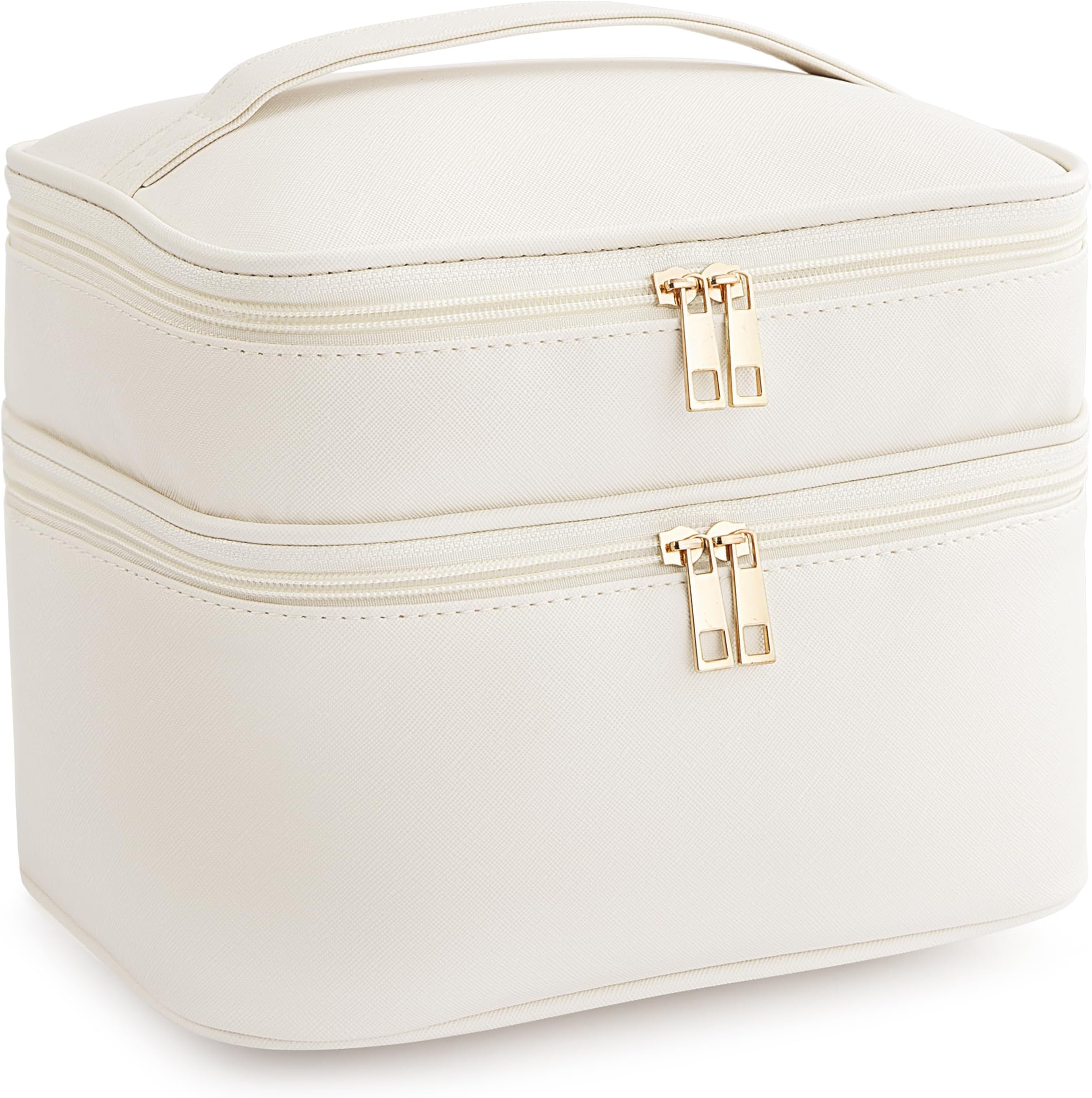 Portable Clear Makeup Bag, Beige, X-Large, Makeup Bag
