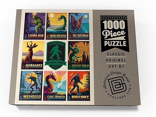 Miniatura 4 de MyPuzzle Legends of The National Parks Impresión multiimagen - Edición 1, póster vintage - Rompecabezas premium de 1000 piezas para adultos