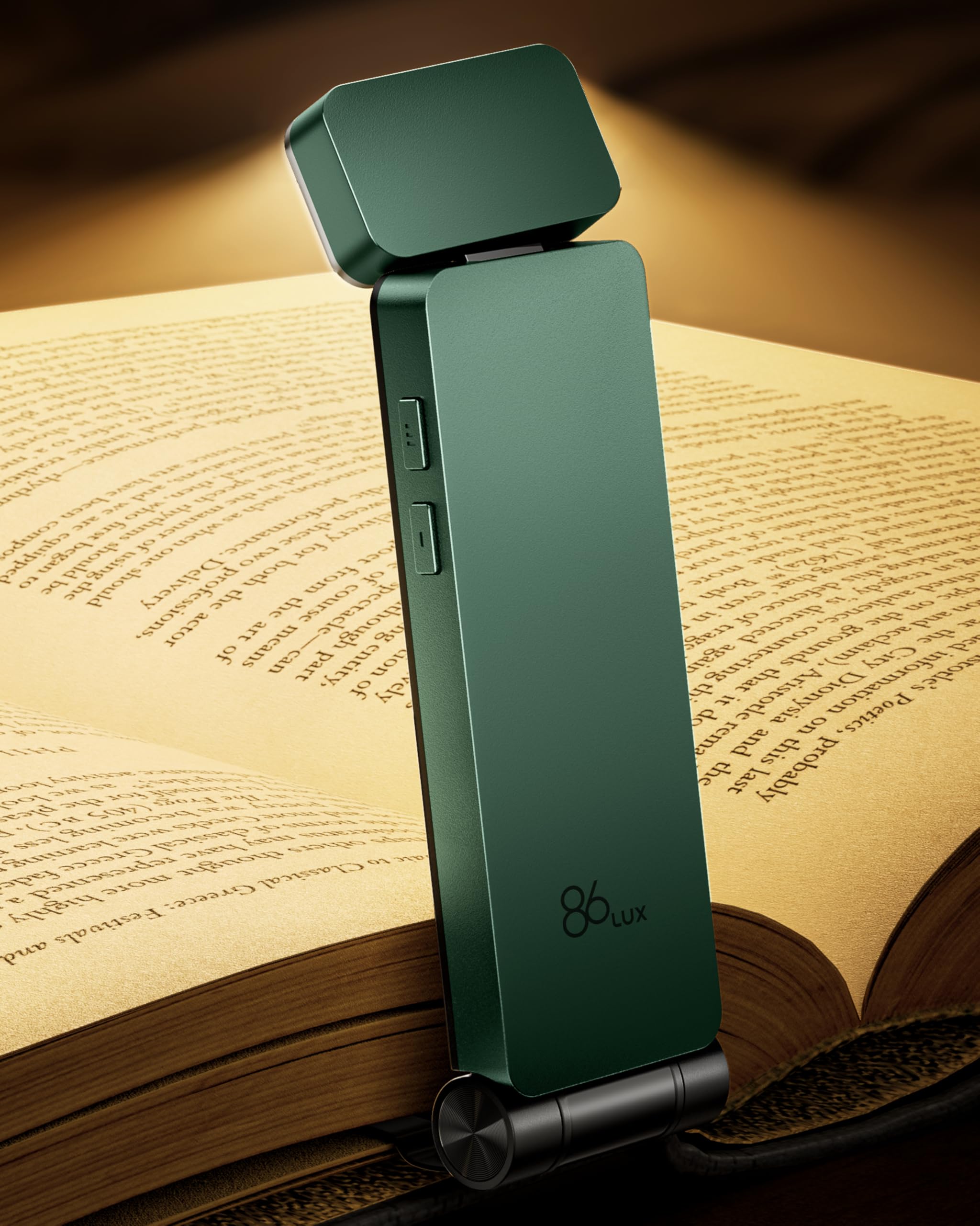 - Book Light, Rechargeable Clip-On LED Reading Light for Bed & Night Use - 3 Color Temperatures with Stepless Dimming, Ultralight Bookmark Design for Kids, Book Lovers, Green