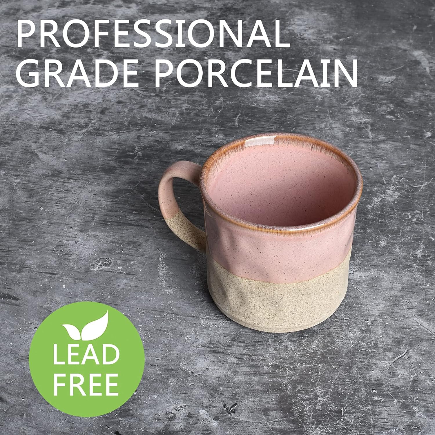 Bosmarlin Large Ceramic Coffee Mug, Pink Big Tea Cup for Office and Home, 18 Oz, Dishwasher and Microwave Safe, 1 PCS (Pink, 1) - Image 3