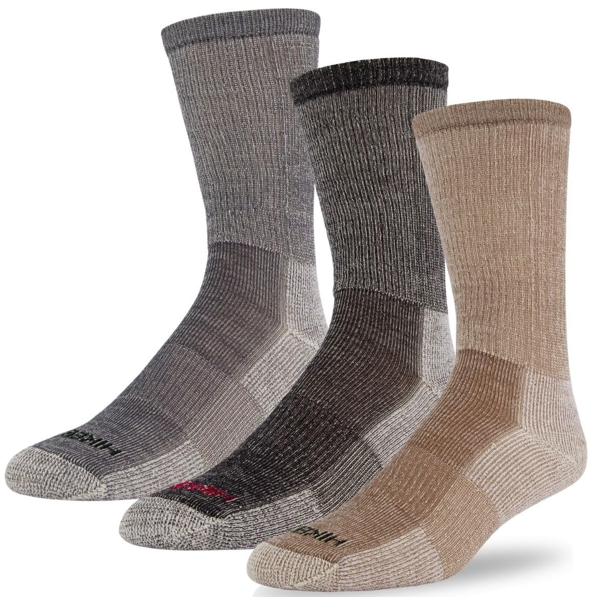 J.B. Field'sHiker GX 74% Merino Wool Hiking Crew Sock, All Season, Trekking & Outdoor Activity, 3 Pairs