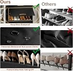 Shoe Rack, 7 Tier Shoe Storage Cabinet with Door 28 Pair Plastic Shoe Shelves Organizer for Closet, Entryway, Hallway, Bedroom, Black
