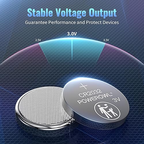 Miniatura 5 de POWEROWL Batería CR2032 de alta capacidad, paquete de 12  CR2032 de litio de 3 V de repuesto para llave de Airtag de Apple, control remoto, velas