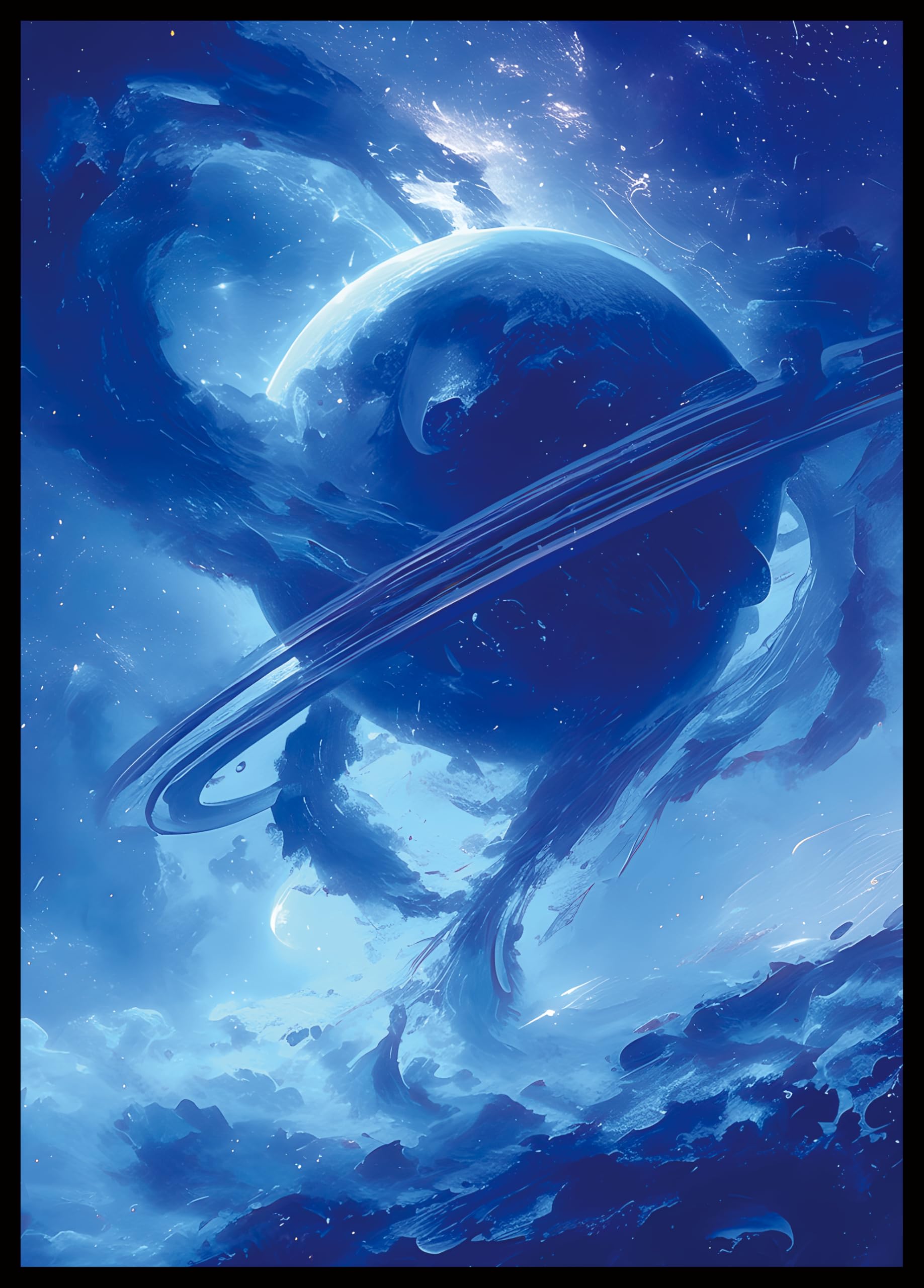 MTG Card Sleeves - Island - Planet Basic Lands Series - Ultra Clear Front & Matte Finish Back, 100 Count Standard Size Matte Art Sleeve for Magic The Gathering