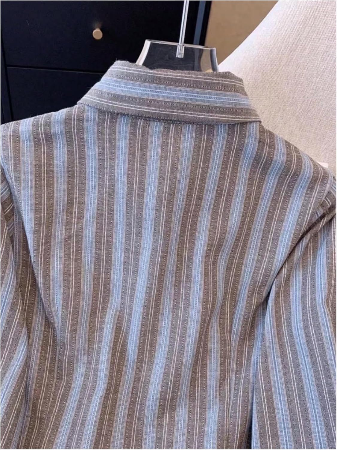 SOLY HUX Women's Striped Print Button Down College Shirts Long Sleeve Tie Blouse Tops Preppy Clothes - Image 3