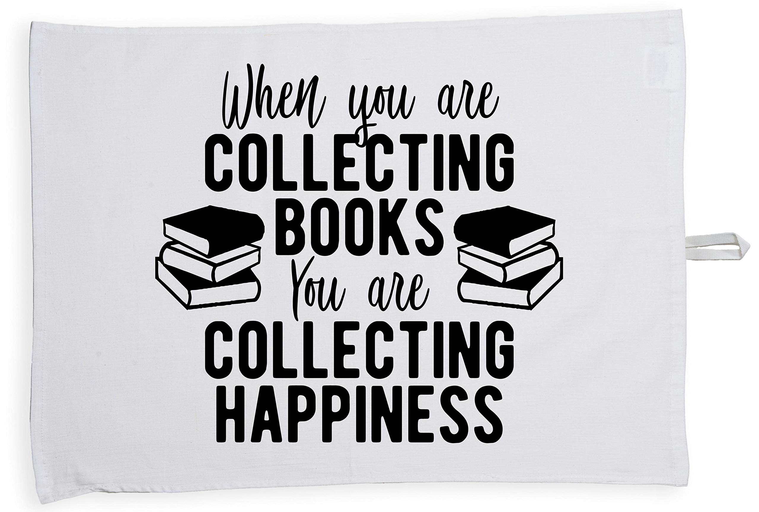 Hippowarehouse When you are collecting books you are collecting happiness Tea Towel Eco Printed Dish Cloth Kitchen accessory 50cmx70cm 100% Cotton