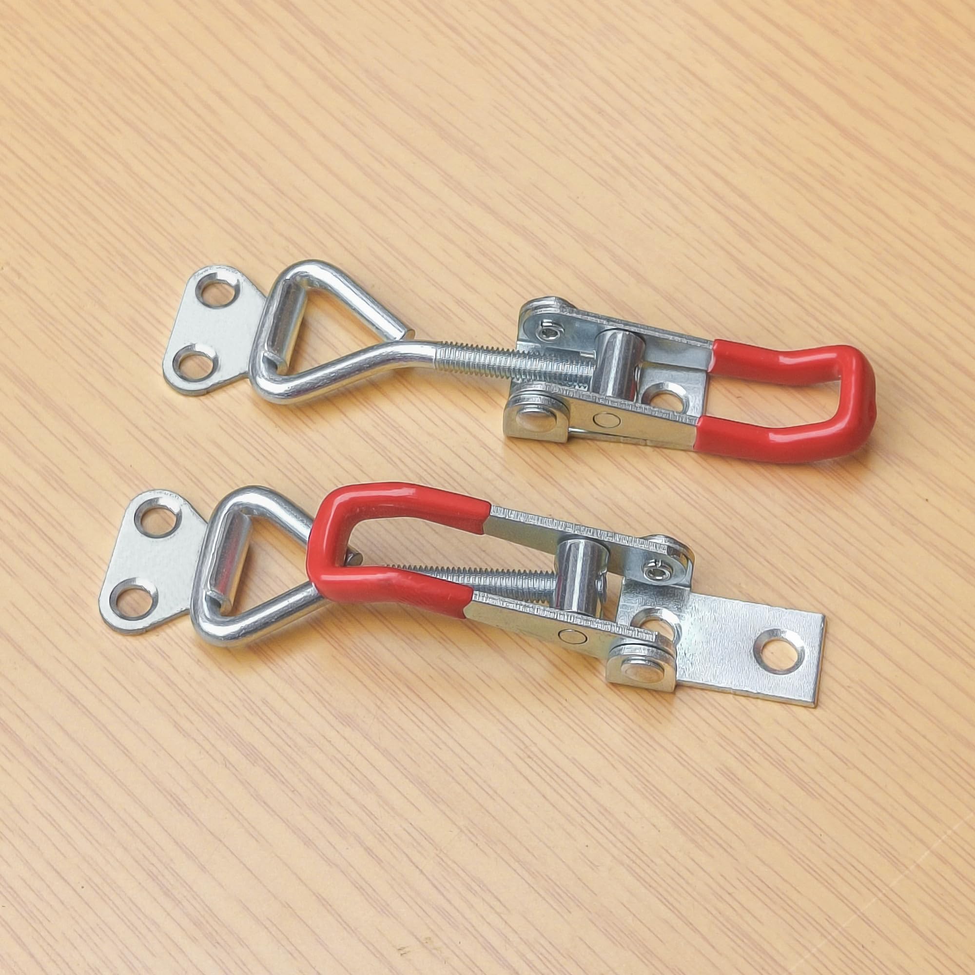 6 PCS Heavy Duty Metal Toggle Latches - Adjustable Spring Latches for Toolboxes Suitcases, Cabinets, Red - Image 3