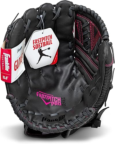 Miniatura 31 de Franklin Sports Guante de softbol para niñas, diseño de molino de viento para mujer, diseño de lanzamiento lento, para hombre derecho e izquierdo